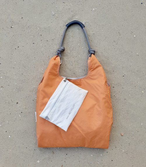 orange handbag seashopper sailbag beach bag