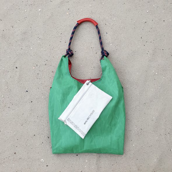 zielono czerwona torebka seashopper torebka z żagli torba z żagli